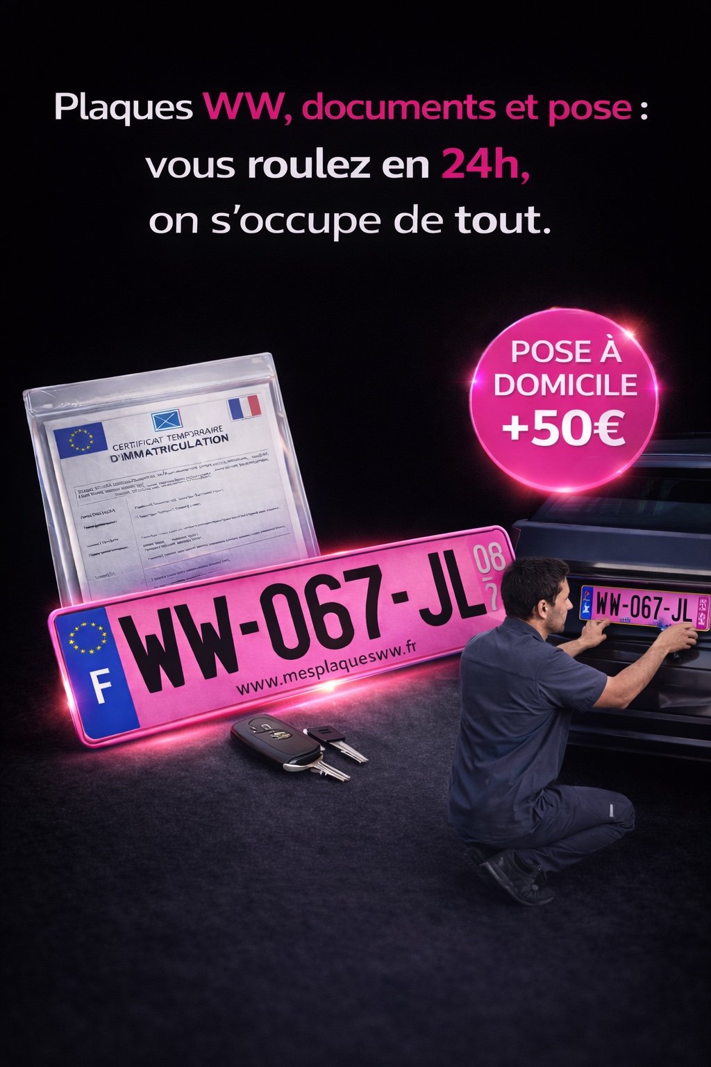 Pose plaques WW à domicile Strasbourg